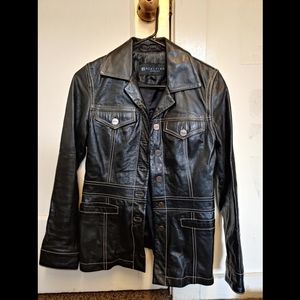 Women's Leather Jacket with multiple pockets [XS]